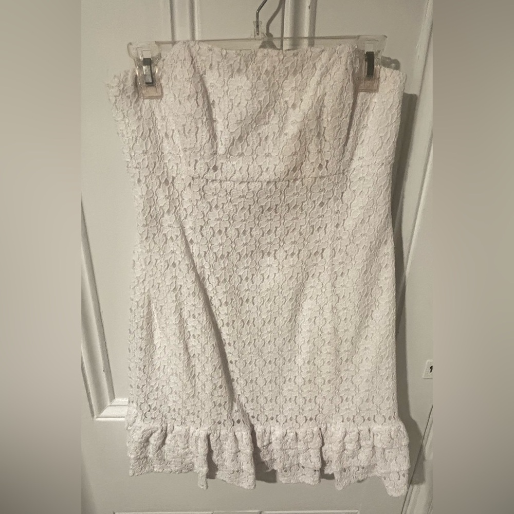 Lilly Pulitzer White Eyelet Strapless Dress